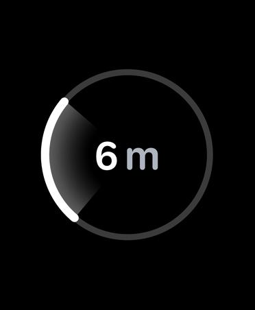 Precision Finding, white progress bar encircles estimated distance to misplaced iPhone