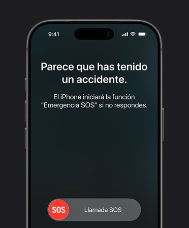 iPhone 17 Pro, parte delantera, esquinas redondeadas, detección de accidentes en uso