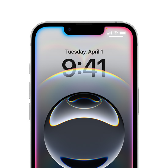 iPhone 16e με πολύχρωμες λαμπερές άκρες γύρω από την Οθόνη Κλειδώματος.