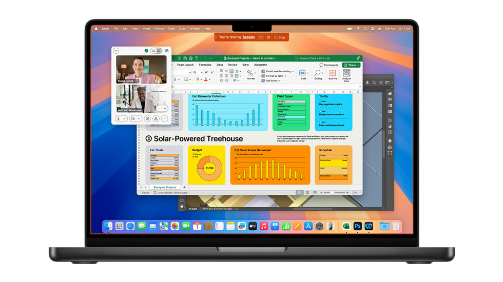 A Mac screen showing several open apps including Zoom and Excel.