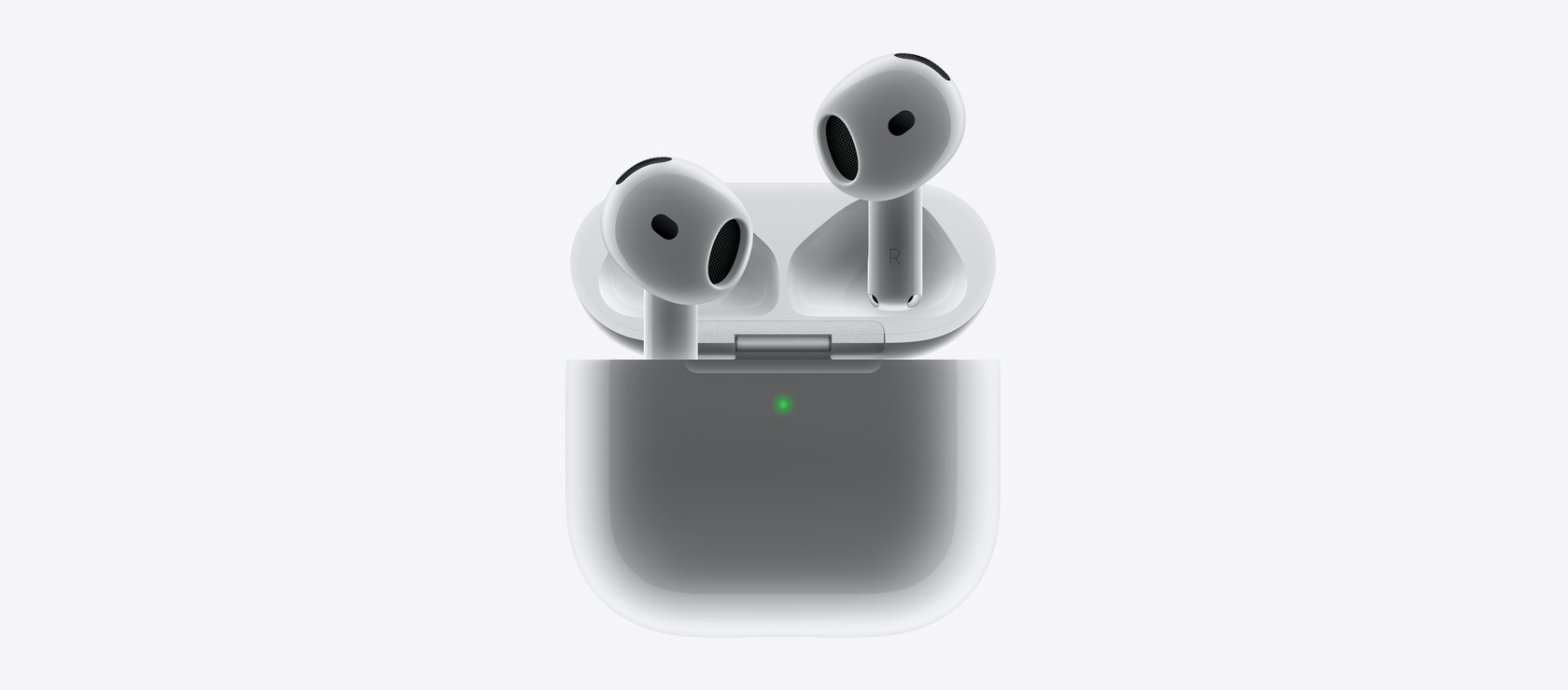 AirPods 4 μπαίνοντας στη θήκη φόρτισης.