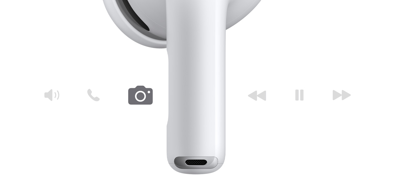 Trådløs AirPods Pro 3-øretelefon i hvid med kort stav