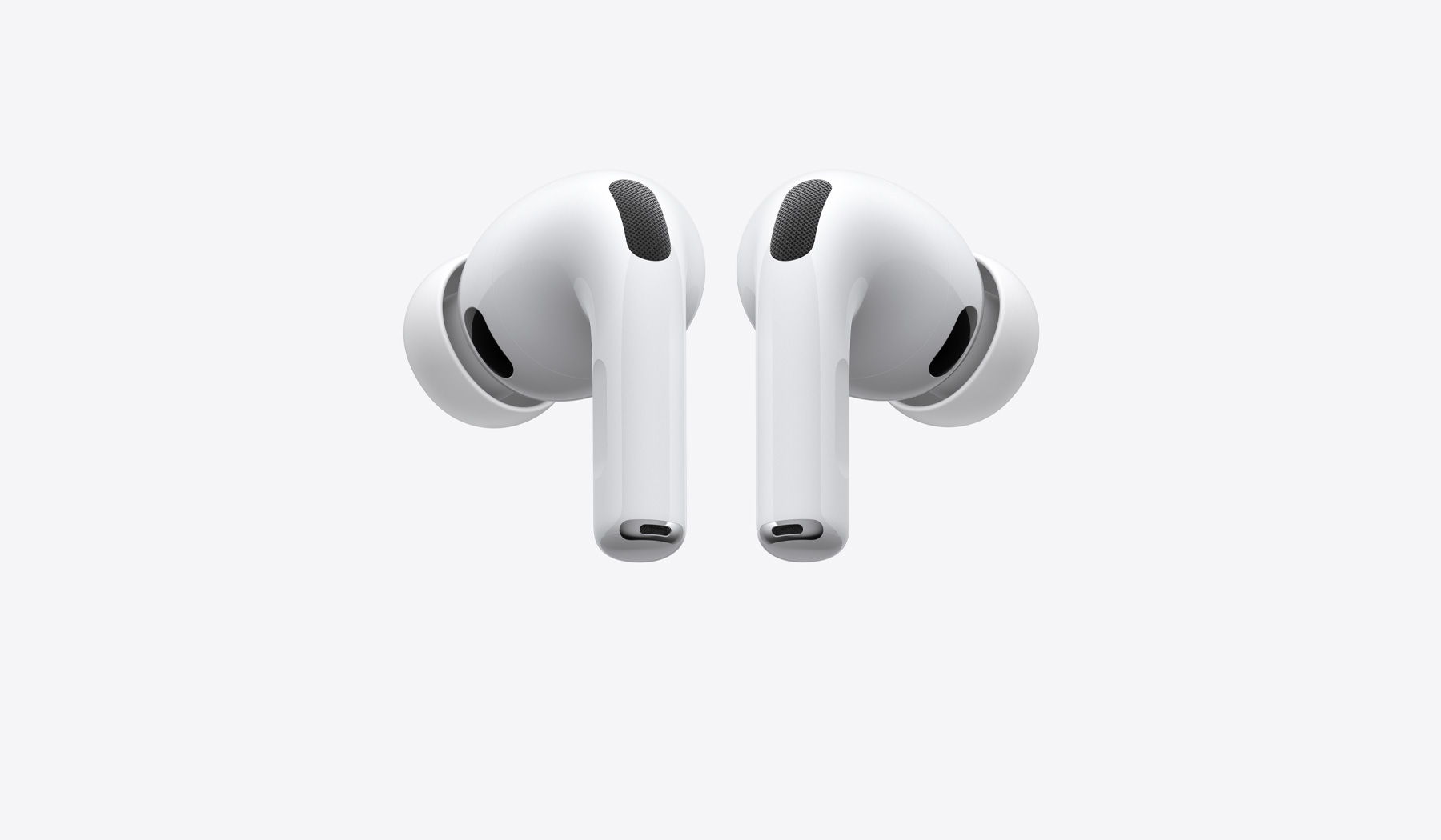 AirPods Pro 3, audífonos inalámbricos izquierdo y derecho, color blanco, almohadillas de silicona