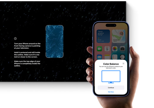 Wyrównywanie kolorów obrazu na telewizorze za pomocą iPhone’a