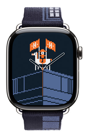 Apple Watch Hermès Series 11, caja de titanio, color plata, correa y carátula Faubourg Party