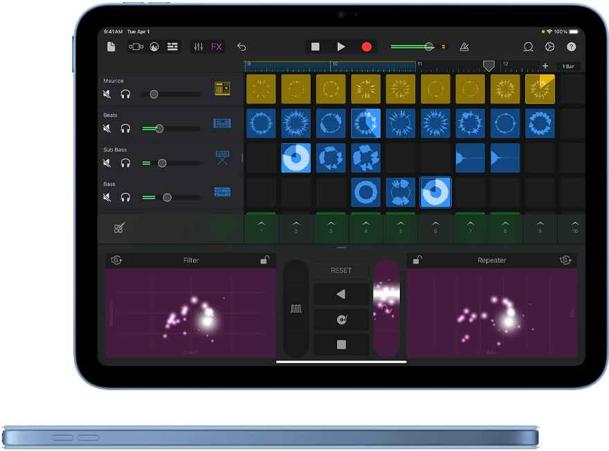 GarageBand az iPaden.