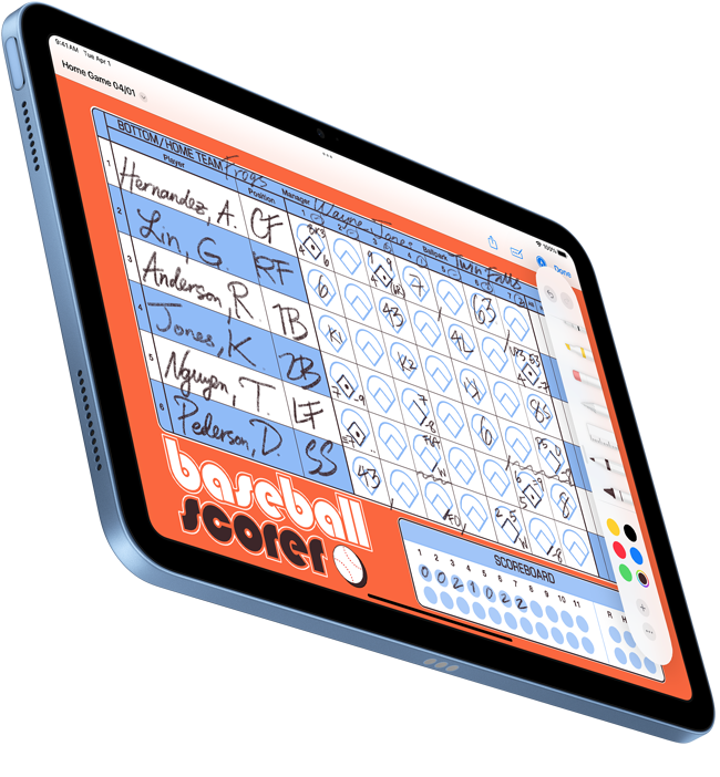 PDF Markuppal létrehozott kézírásos dokumentum látszik az iPad kijelzőjén.