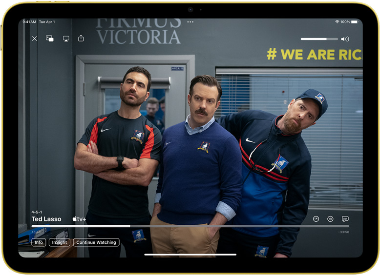 Apple TV+-serie Ted Lasso op iPad.