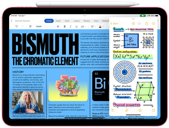 Vooraanzicht van iPad met een Apple Pencil die er bovenop wordt opgeladen