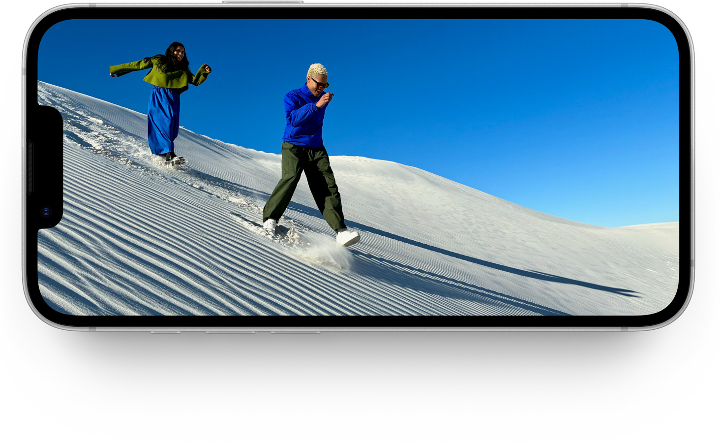 Un iPhone 16e mettant en valeur le superbe écran Super Retina XDR.