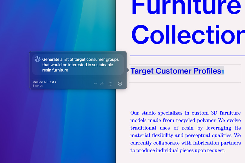 Apple Intelligence Writing Tools teadustööst kokkuvõtet tegemas