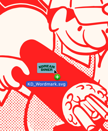 ภาพวาดประกอบสไตล์การ์ตูนสีแดงสำหรับ Korean Diner